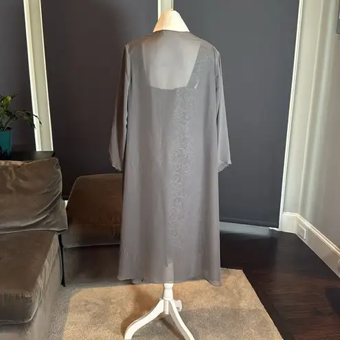 Tea Length Gray Mother of the Bride Dress Chiffon Jacket Corset Back Size 12 NEW