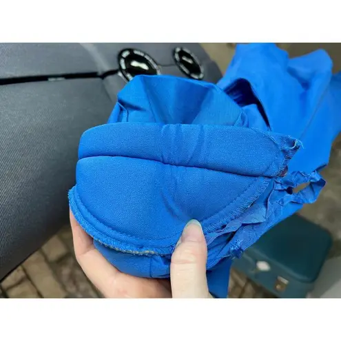 Dress sheath big bow puff sleeves blue long sleeve Size 14