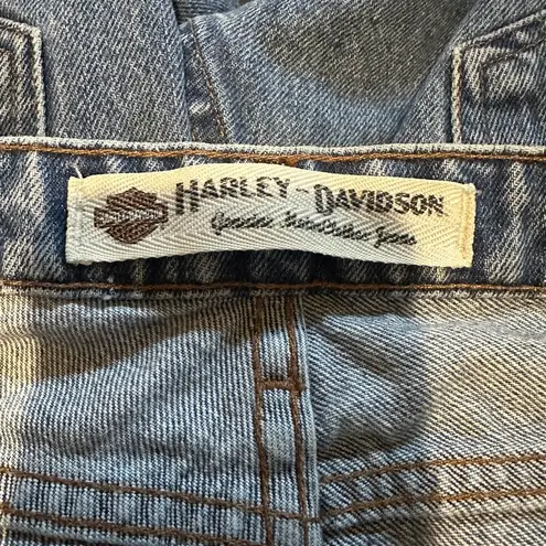 Harley Davidson 1990s Medium Wash Blue Bootcut High Rise Jeans Womens 14P 36W