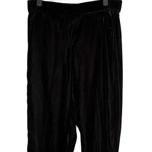 J.Crew  Peyton Velvet Ankle Mid Rise Pullon Trouser Dress Pants Pockets 4 Black