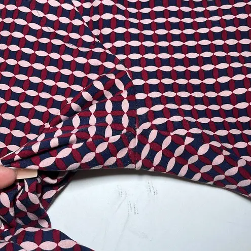 Boden Hampshire Red Geometric Print Ponte Knit Ankle Crop Pants Teacher Spring Size 8