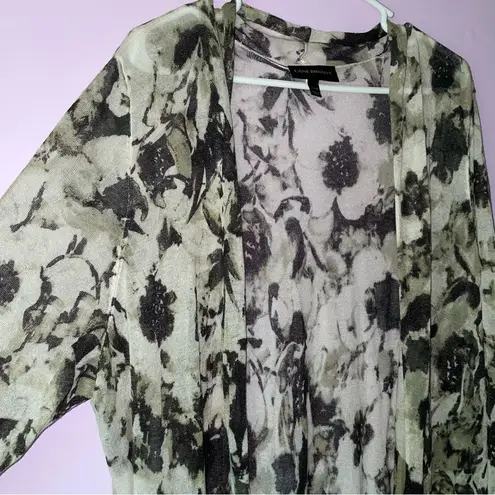 Lane Bryant  2X Duster Sheer Open Front Longline Cardigan Floral Robe