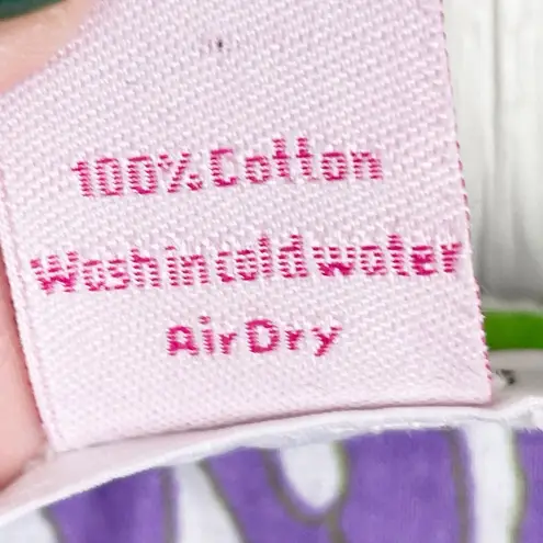 Gretchen Scott Designs Women's Ruffle Neck Dress Medium Purple Green Coral Reef