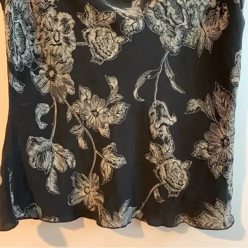 Apt. 9 . 100% Silk Flowy Cap Flutter Sleeve Floral Blouse Size M