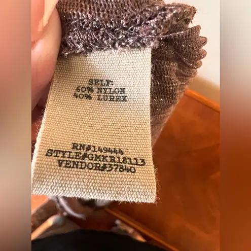 Gimmicks by BKE Gimmick by BKE Sheer Ribbed Sparkle Bell Tiered Long Sleeve Top Size XS