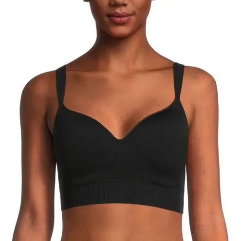 Avia Black Medium Support Molded Plunge Sports Bra