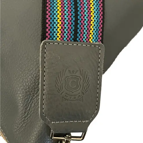 Consuela NWT Keanu Wedge Hobo Crossbody Shoulder Gray Pebbled Leather Bag Purse