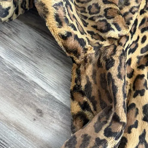 Vintage C’est Commeça Leopard Print Faux Fur Blazer Jacket Size 40 (US Medium) Brown