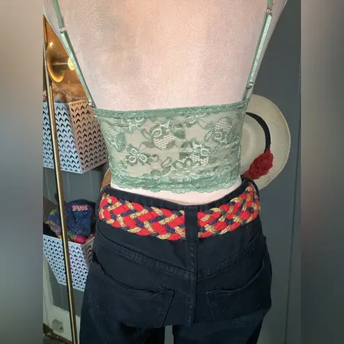 Vintage Braided Belt Small (red, brown, & tan) Red