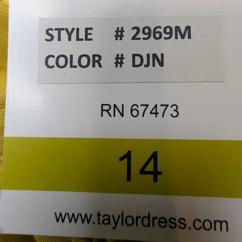Taylor Mustard Yellow Swiss Dot Tiered Midi Dress – Size 14