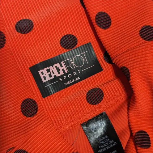 Beach Riot Ayla Polka Dot Leggings Red Ribbed Womens X-Small Activewear Workout