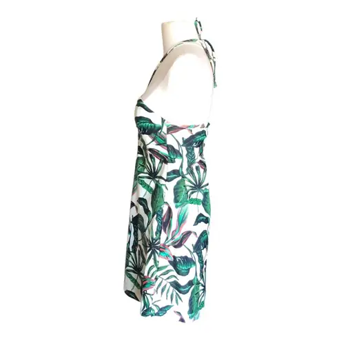 ANDIE NWT Waikiki Coverup Ruched Gathering Halter Bandeau Dress Tropical Prt XS