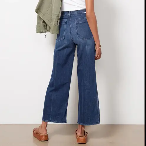 MOTHER The Major Zip Flood Wide Leg Jeans In Electric Souvenir Size 28 Blue