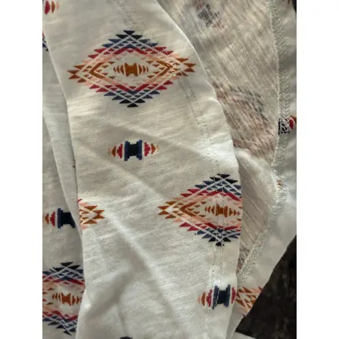 Wrangler Retro Top Women's L Geometric Print Ruffle Sleeve Blouse Short Sleeve Blue Size L