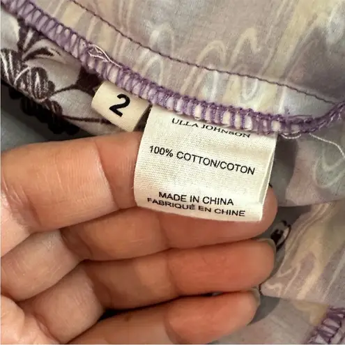 Ulla Johnson NWOT Dasha Popelin Ruffle Tier Purple Zinnia Floral Midi Dress