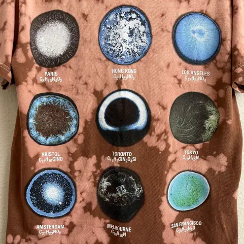 Pleasures Brown Tan Tie Dye Trip Destination Graphic Crewneck Short Sleeve Tee