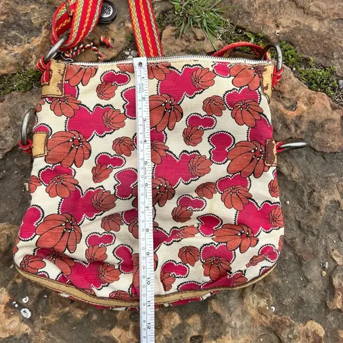 The Sak Sakroots Peace Red Circle Art Deco Cross Body Canvas Purse