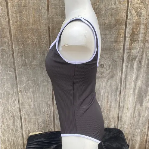 New Woman’s Black and White One Piece Swimwear with Scoop Neckline Size Medium