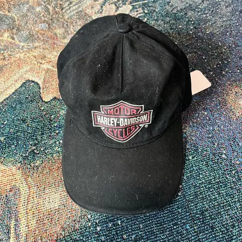 Harley‑Davidson Women’s Black & Pink Adjustable Hat Velcro Strapped Streetwear