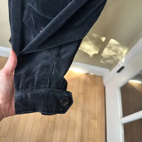 Old Navy  Black Velvet Velour Shacket Blazer Jacket Size Large