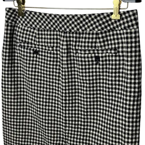 Eddie Bauer NEW Eddie Baeur Ivory Black Check Wool Blend Holiday Skirt Cozy Capsule Chic 6