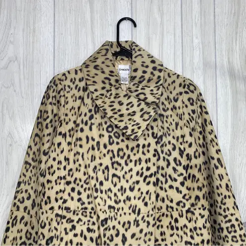 Chico's NEW  Animal Print Genuine Leather Jacket size 0 (S Small) NWT