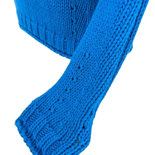 Poetry Cotton Tape High-Neck Sweater Soft Peacock Blue Size 6