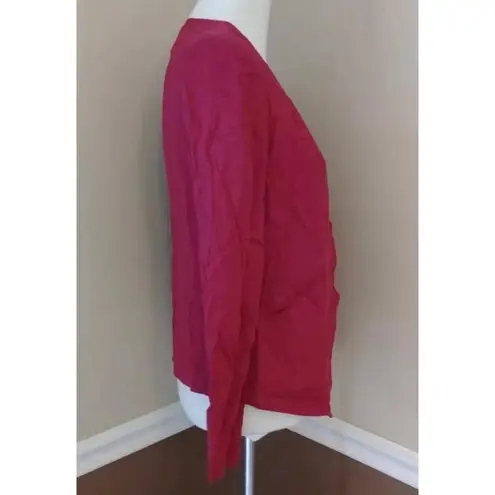 Esley NEW Modcloth Burgundy Red Lightweight Rayon Draped Front Blazer Jacket S