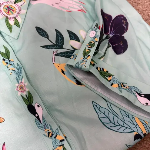 Commense Mint Green Oversized Floral Print Shorts Set Size M