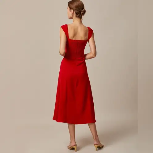 RIHOAS The Red Sweetheart Neck Cap Sleeve Midi Dress Size M