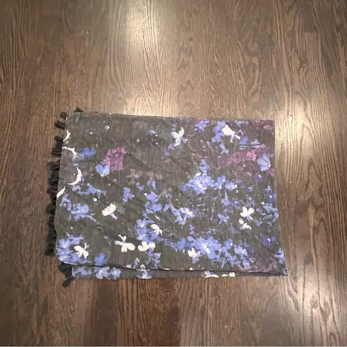 Peter Som Dream Floral Black and Blue Women's Scarf