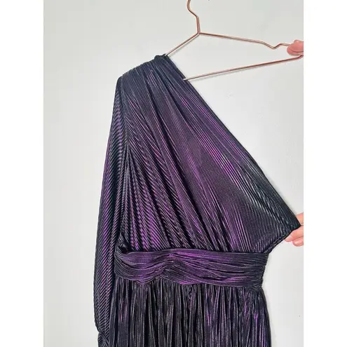Bronx & Banco Women's Metallic Purple Florence One Shoulder Gown Dress Size XL