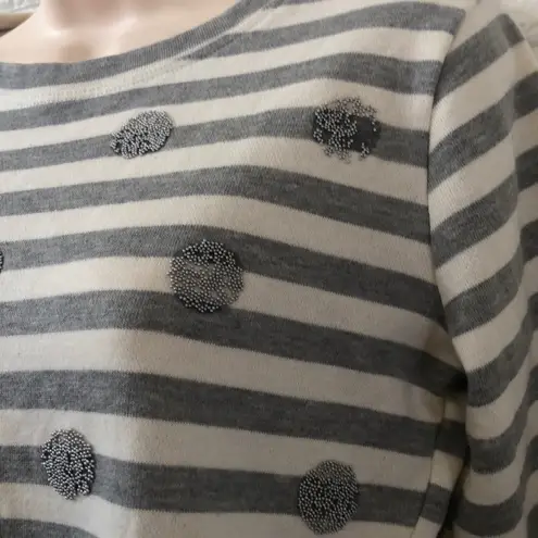 Maison Jules Madison Jules sweatshirt w/ pleated chiffon trim