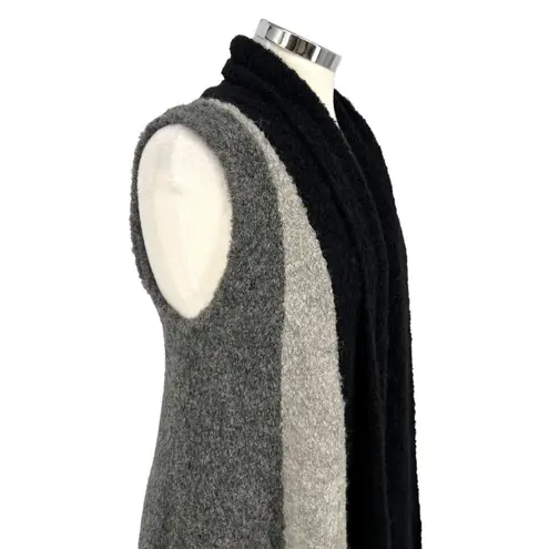 The Alpaca Guy Sleeveless Colorblock Vest Lounge Duster Gray Black One Size Size undefined
