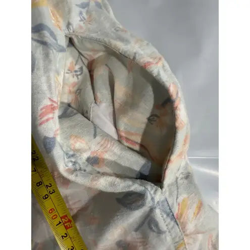 Faherty Isha Mini Dress Sky Coastal Floral Hemp Tencel Blend Pockets size xs Tan