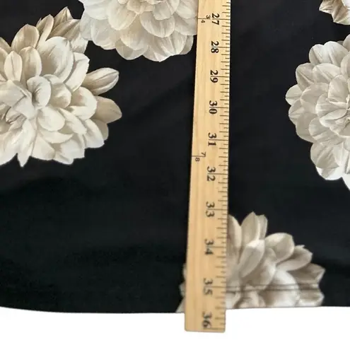 Karen Kane Black Floral Bell Sleeve V Neck Flared Dress Womens XL