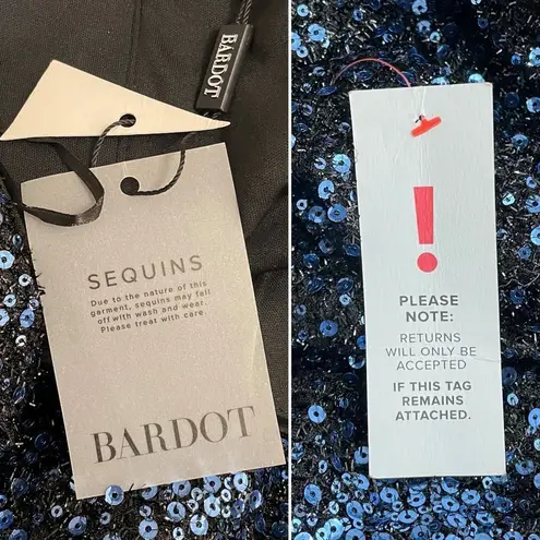 Bardot NWT Sequin Wrap Mini Cocktail Dress in Bijou Blue Women’s Size Medium NYE
