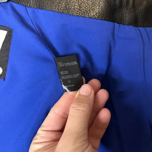 Veda Size Large Black Leather Mini Skirt Lined Made in USA