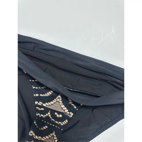 PilyQ New. black lace high rise waisted bikini bottom. Size small