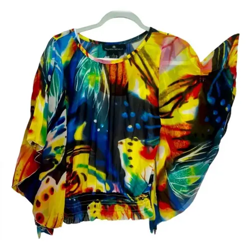 New without tag vintage vibe butterfly batwing elastic waist white garment lined Red