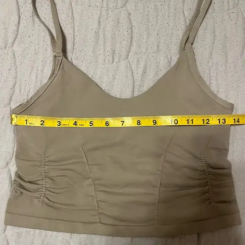 Free People Movement Beige Tan Athletic Low Cut Crop Tank Top Size M