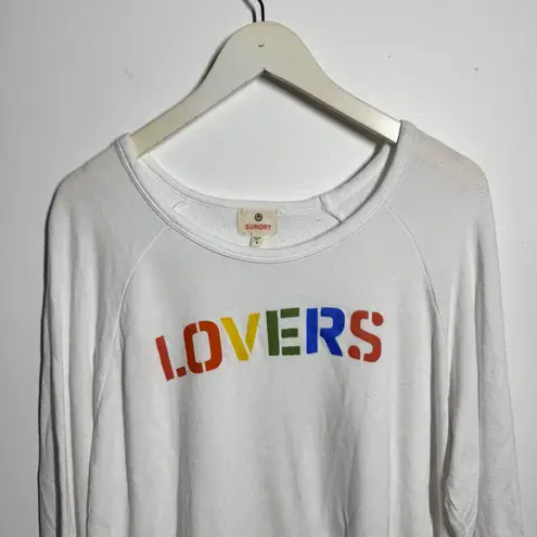 Sundry Sweatshirt Women L Rainbow Lovers Graphic Pride LBGTQ Pullover Casual Top