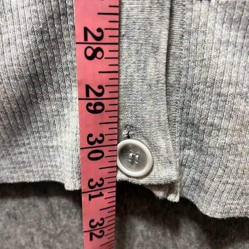 Harmonic Studded Cardigan Sweater Knit Open Front Pockets Gray Size M Size M