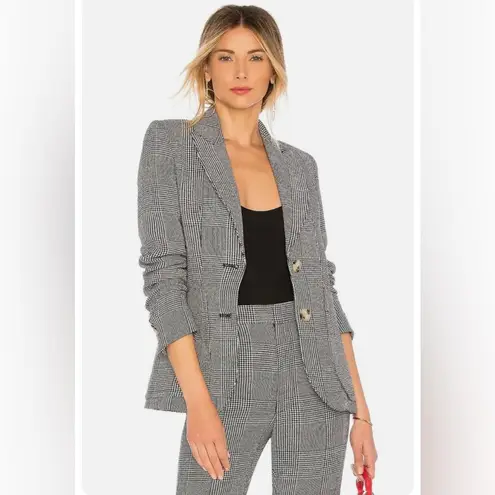 Smythe NWT | Portrait Neck Blazer in Prince Of Wales | 2 Black