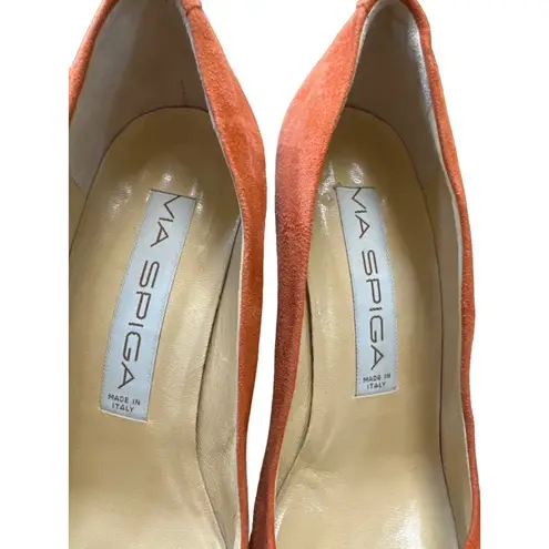 via spiga women’s orange leather heels shoes 6B SKU 3811