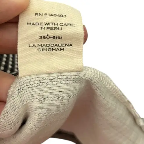 DOEN Carmen La Maddalena Dress Women’s Size Large Gingham Black White Cotton