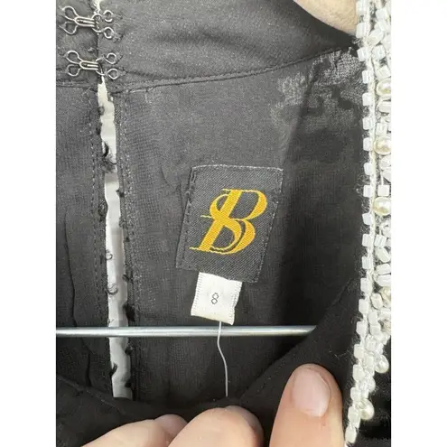 Sachin Babi x Anthropologie Black Lace NEW Bead Mock Neck Hi