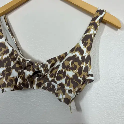 Aerie  Leopard Print Tie Front Keyhole Bikini Top - Image 10