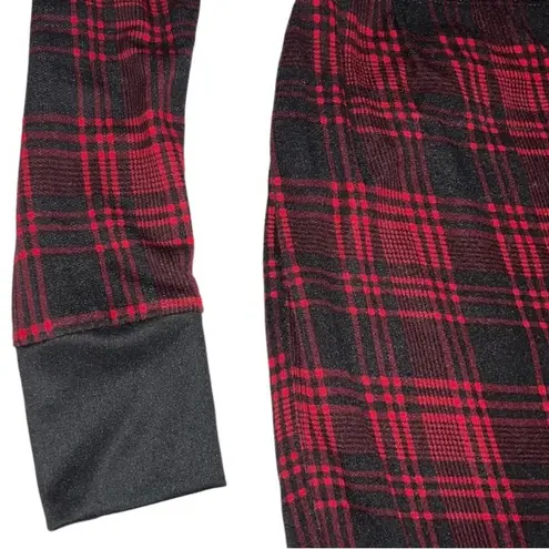 Eye Candy Red and Black Plaid Long Sleeve Crop Top and Skirt Set Size XS