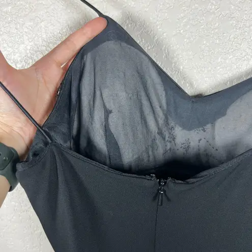 Rimini by Shaw Black Maxi Dress Size 6 Y2K Sequin Lace Overlay Witchy Whimsigoth